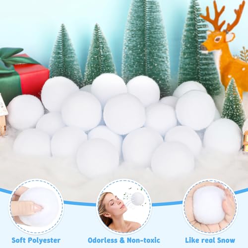 Indoor Snow Ball Fight Set - 20PCS Soft Non-Toxic Polyester Snow Balls