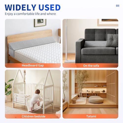 Bed Wedge Pillow for Headboard Gap Filler - Twin Size Foam Support