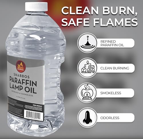 Ner Mitzvah 2L Paraffin Lamp Oil - Clear Smokeless Odorless Fuel for Indoor & Outdoor Use