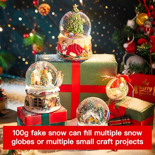 Waterproof Fake Snow for DIY Snow Globes - 100g Floatable Filler