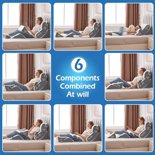 6-Piece Orthopedic Wedge Pillow Set for Post-Surgery Relief