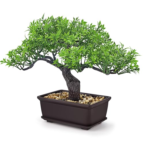 8" Artificial Bonsai Tree - Faux Plant for Zen Decor