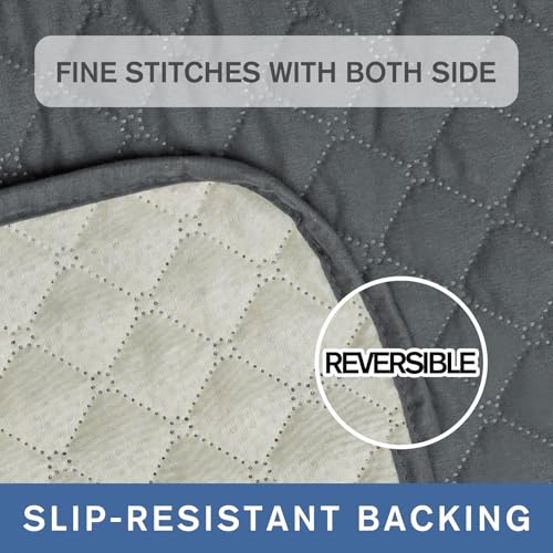 Water Resistant Recliner Cover with Pockets - Dark Gray