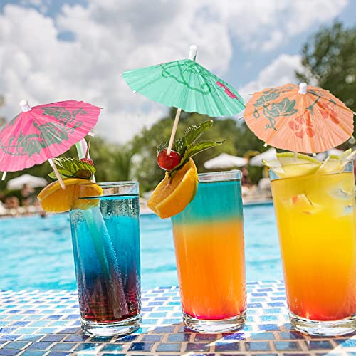 MYJIE 200 Pcs Cocktail Drink Umbrella Picks - Mini Paper Umbrellas for Cocktails & Party Decorations