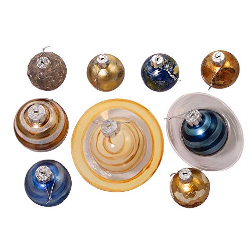 Kurt Adler 50-70mm Noble Gems Solar System Planet Ornaments 9-Piece Set