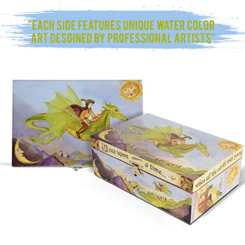 Dragon Musical Jewelry Box with 3 Drawers for Kids Treasure Storage