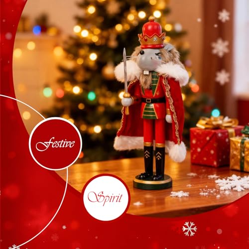 12-Inch Mouse King Nutcracker with 12 Nutcracker Ornaments - Anwenk Christmas Decor