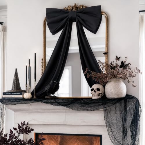 Giant Black Bow for Front Door & Wall Decor - 48 x 24 Large Halloween Bow