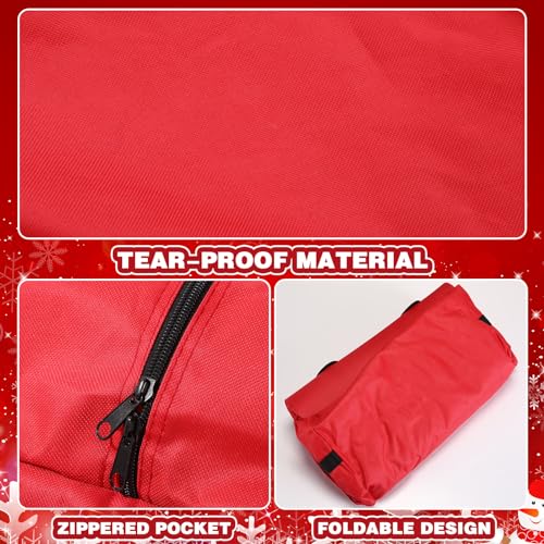 Wesnoy 2 Pcs 7.5 ft Christmas Tree Storage Bags with Wheels - Red Zip + Handles