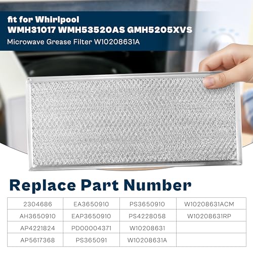 13x6 Inch Aluminum Microwave Grease Filter Replacement, 2 Pack