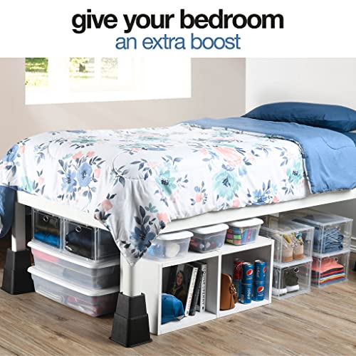 Heavy Duty Adjustable Bed Risers - Stackable 3, 5, or 8 Inch Furniture Lifts