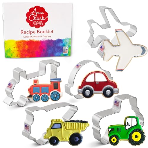 Ann Clark 5-Piece Transportation Cookie Cutter Set – Made in USA