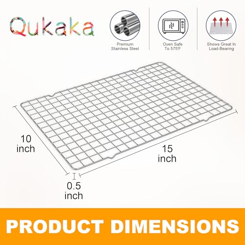 Stainless Steel Cooling Racks for Baking & Roasting, 10" x 15" (Set of 2)