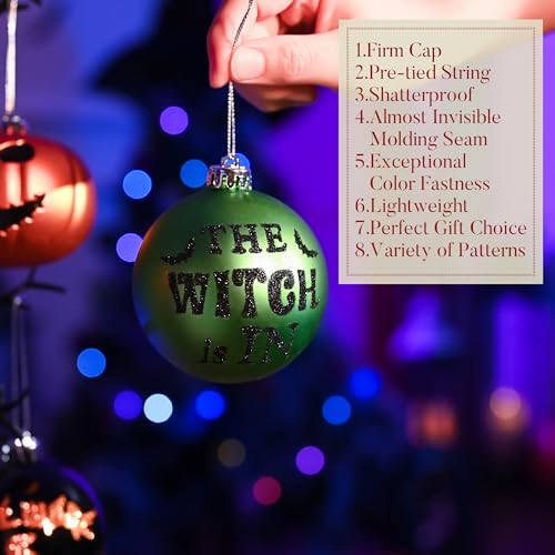 16-Piece Halloween Ornament Set - 3.2-Inch Shatterproof Hanging Decorations