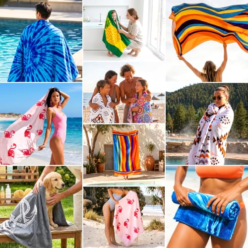 2-Pack Oversized Beach Towels, Extra Large 36x72 Soft Pool Towel Set
