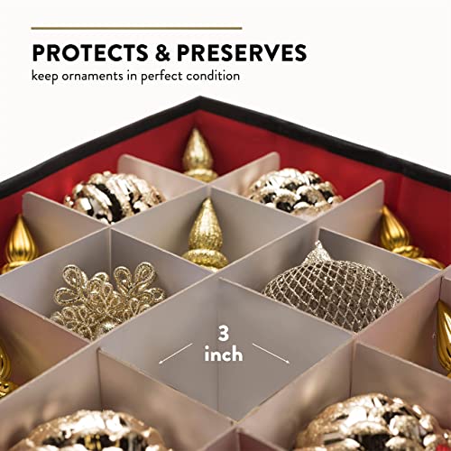 Christmas Ornament Storage Box for 64 Ornaments with Adjustable Trays