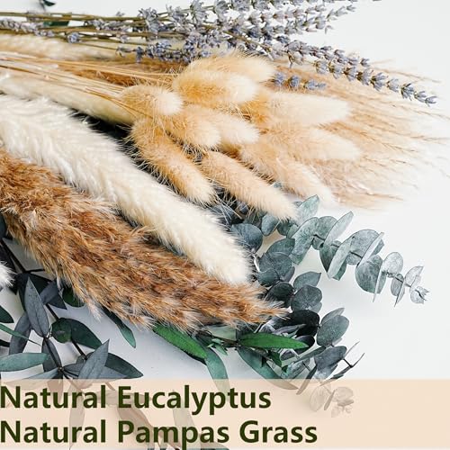 Dried Pampas Grass & Eucalyptus Bouquet for Boho Home & Wedding Decor