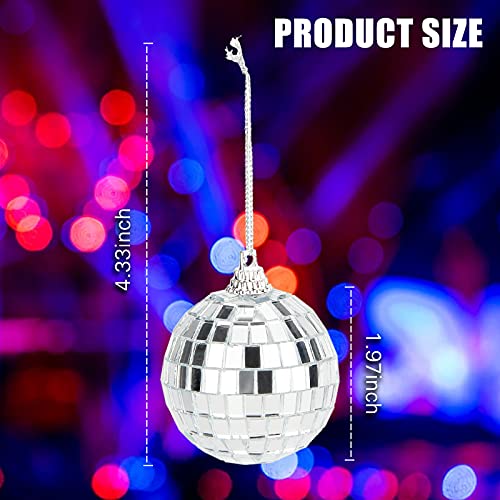 edooi 6pcs Mirror Disco Balls Set - Christmas Tree Ornaments, Party Decor