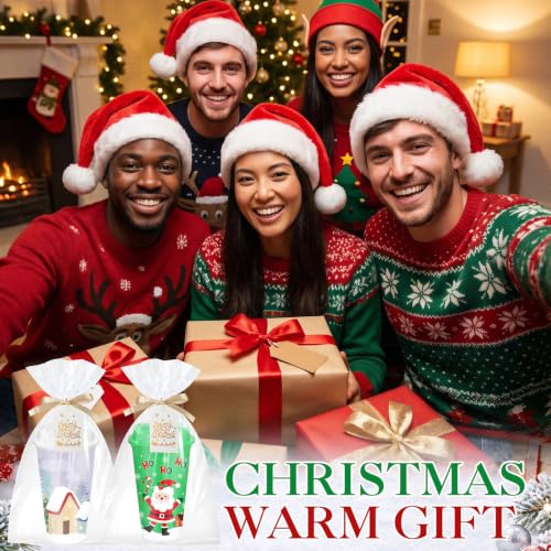 Ferrochef 48 × 16oz Christmas Tumbler Gift Set (Winter Christmas) – 48 Cups, Cards, Gold Ribbon