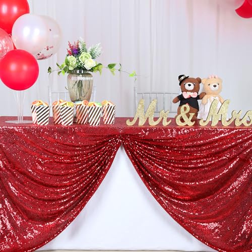 Red Sequin Tablecloth 50x80 Inches Rectangular – B-COOL Party Christmas Cloth