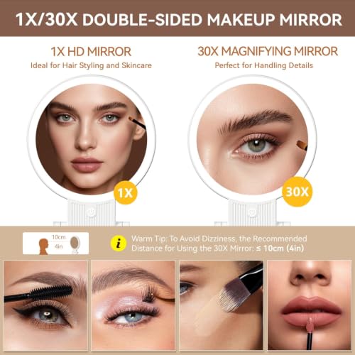 Auxmir 30X/1X Makeup Magnifying Mirror with Light, BM-2403