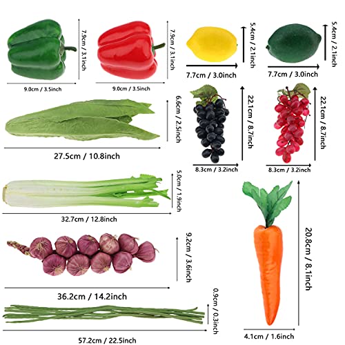 11-Piece Artificial Vegetable and Fruit Set for Realistic Home Decor