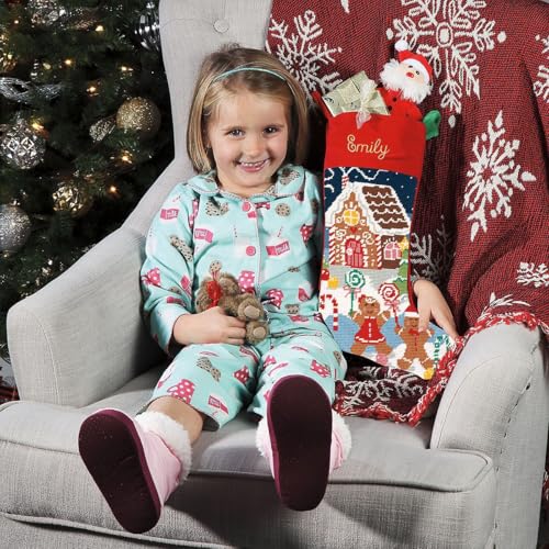 Personalized Gingerbread Needlepoint Christmas Stocking - 17 Inch
