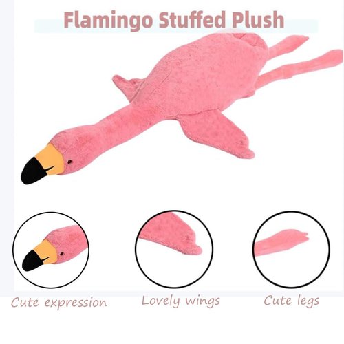 Huniupore 74.8in Flamingo Stuffed Animal Plush Pillow Cute Giant Flamingo Plush Toy Plush Soft Hugging Pillow Stuffed Animal Gift for Kids Birthday