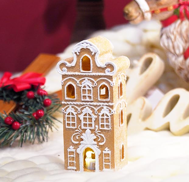 Resin Gingerbread House Table Centerpiece - Christmas Village Decor