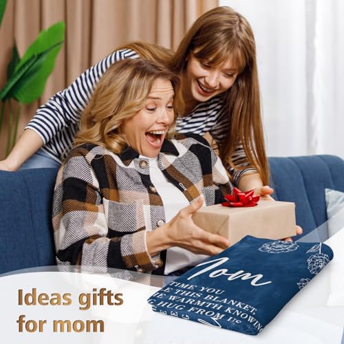 Floral Mom Throw Blanket 60 x 50 Inch - Soft Flannel Mothers Day Gift