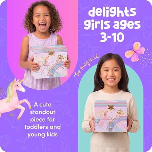 Musical Unicorn Jewelry Box for Girls with Spinning Figurine