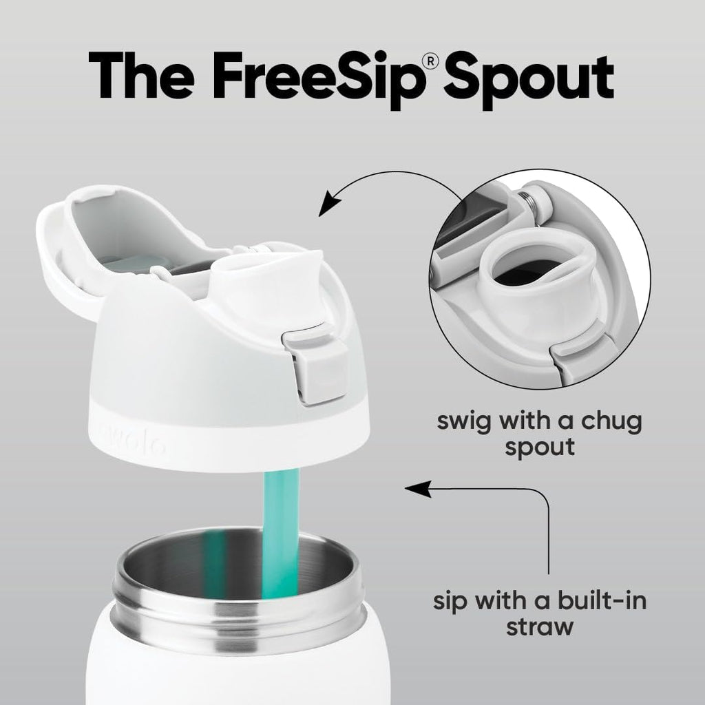 Owala FreeSip Insulated Stainless Steel Water Bottle - BPA-Free, 24 oz, Perfect for Sports & Travel - Grey