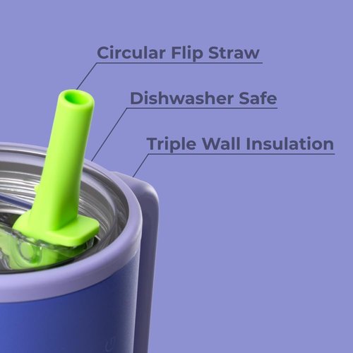 HydroJug Traveler - 40 Oz Insulated Water Bottle with Handle & Flip Straw | Leak Resistant, Lime Rickey