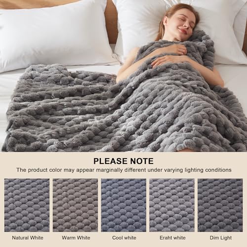 Heated Throw Blanket - Fast Heating 3D Jacquard, Machine Washable, 50x60