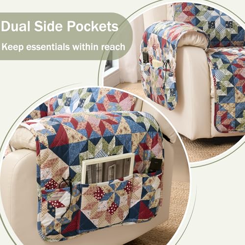 Quilted Patchwork Recliner Chair Cover | Pet Friendly & Washable
