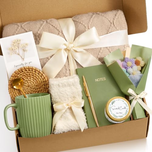 UAREHIBY Cozy Gift Box for Women – Self-Care Essentials with Blanket & Mug