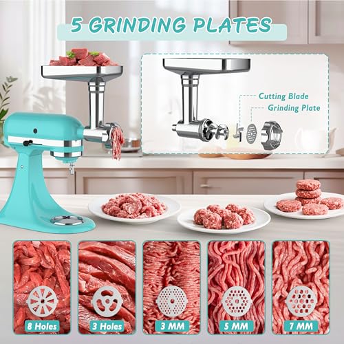 16-Piece Metal Meat Grinder Attachment Set for Stand Mixers