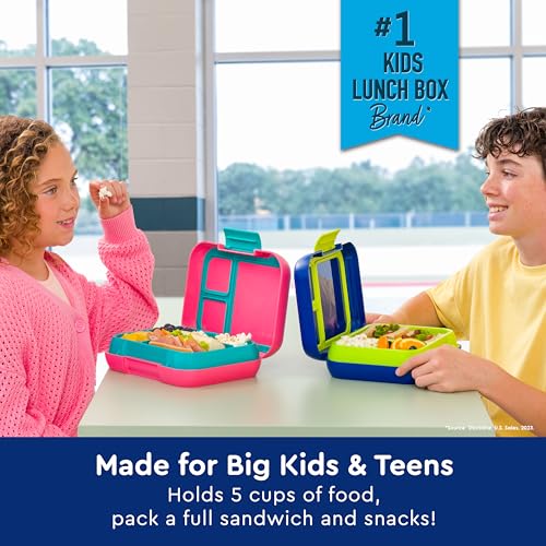 Leak-Proof Bento Lunch Box with Removable Divider for Kids & Teens, 5-Cup