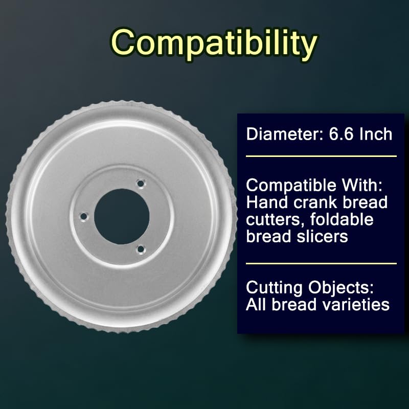 6.6-Inch Serrated Bread Slicer Replacement Blade - Food-Grade Stainless Steel