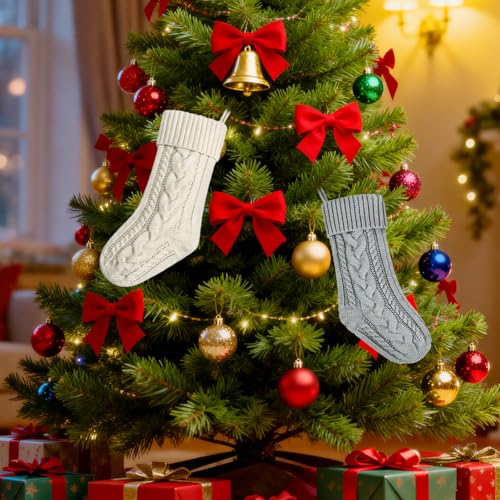 4Pack Personalized Christmas Stockings Custom Knit Xmas Stocking with