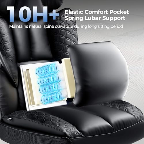 Big & Tall Heavy Duty Gaming Chair with Footrest - 400 lbs High Back Office Chair