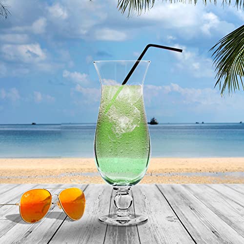 Clear 16 oz Hurricane Glass Set of 12 - Branded Drinkware for Cocktails - Blank Variation