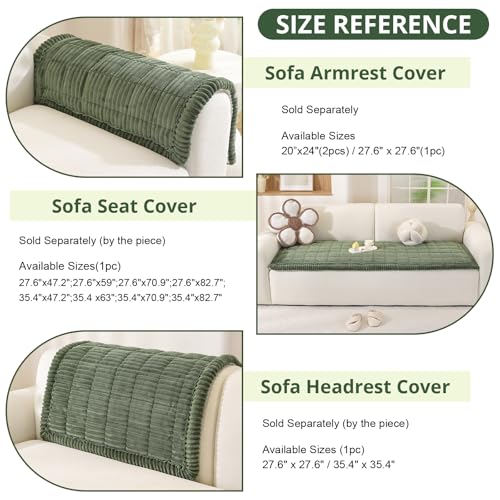 Washable Non-Slip Pet Couch Cover - Soft Plush Sofa Protector (27.6" x 59")