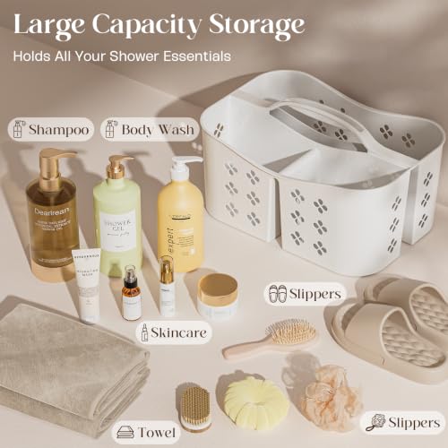 Portable Shower Caddy with Handle Large Capacity Bathroom Storage Tote