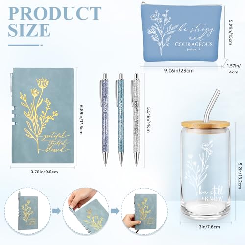 Funnymoom 6-Piece Blue Pastor Gift Set Tumbler, Journal & Pens | 17oz Each