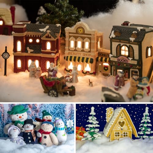 Apragaz 2.2 LB Fake Snow for Christmas Decorations Indoor Winter Village