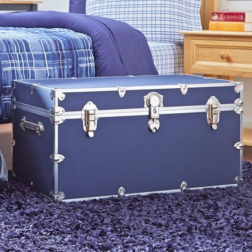 XXL Classic Storage Trunk with Wheels, 36-Inch Heavy-Duty Dorm Chest Bench