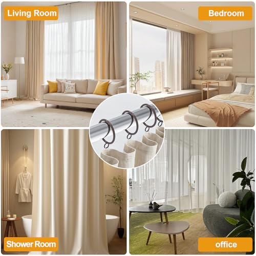 42-Piece Cocoa Tone Metal Curtain Rings - 1.5 Inch Inner Diameter