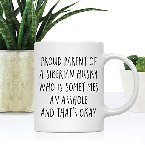 Andaz Press Siberian Husky Funny 11oz Mug - Proud Parent Gag Gift with Gift Box (1-Pack)