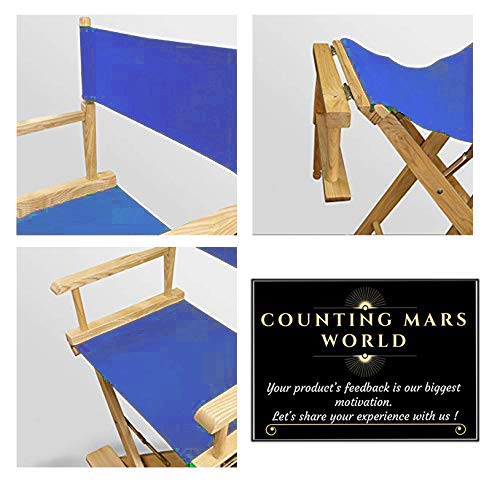 Director Chair Replacement Canvas Set - Durable Blue Fabric Covers